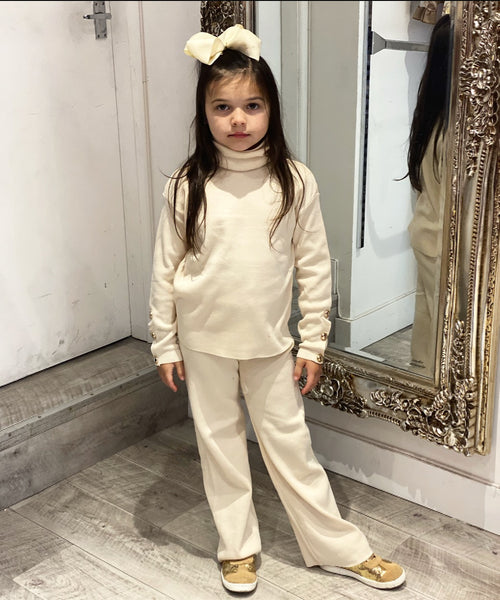 Beige Lavanaya Knitted Pants Set