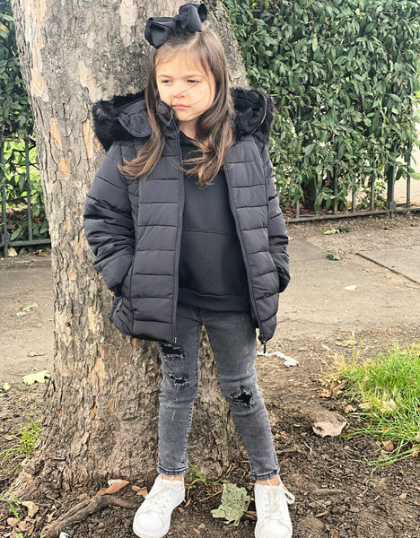 Black Olivia Hooded Jacket