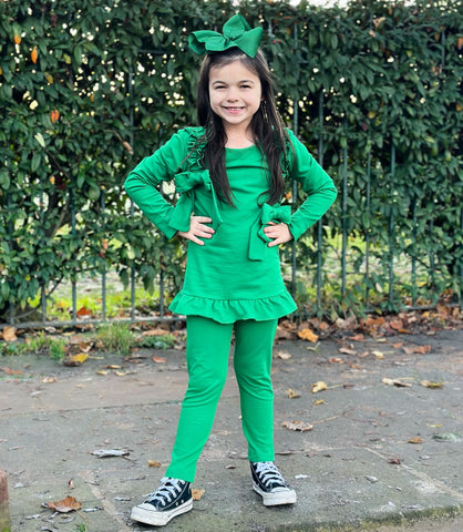 Green Brigitta Bow Leggings Set