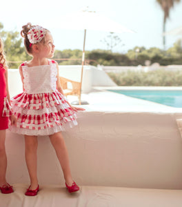 Miranda Girls Red & White Dress 0616