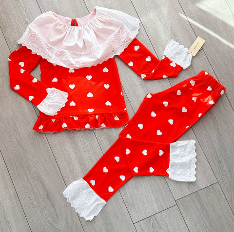 Red Heart Frill Pyjama's