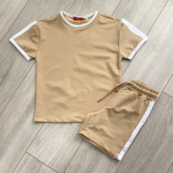 Beige Kody Shorts Set