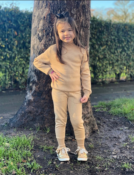 Beige Alani Knitted Leggings Set