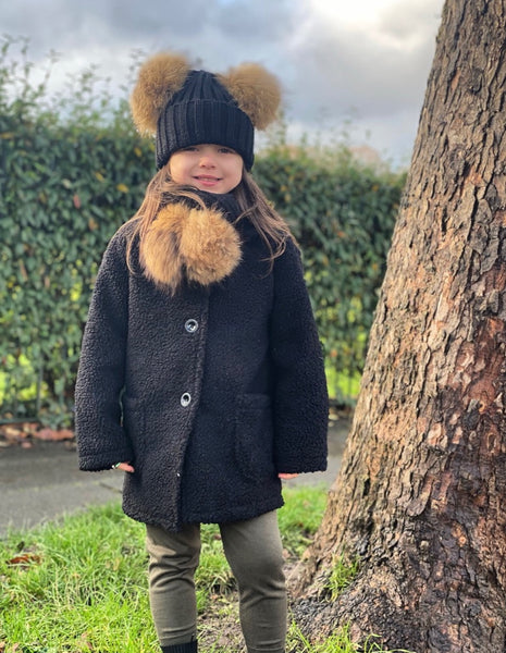 Black Mariene Teddy Coat