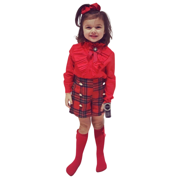 Red Romia Shorts & Shirt Set