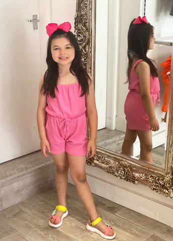 Cerise Pink Dahlia Playsuit