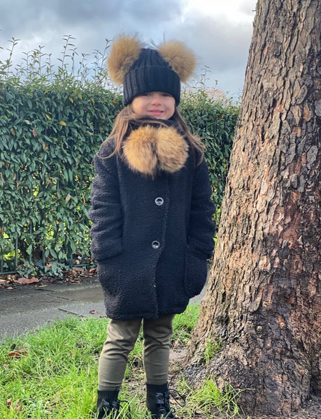 Black Mariene Teddy Coat