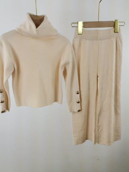 Beige Lavanaya Knitted Pants Set