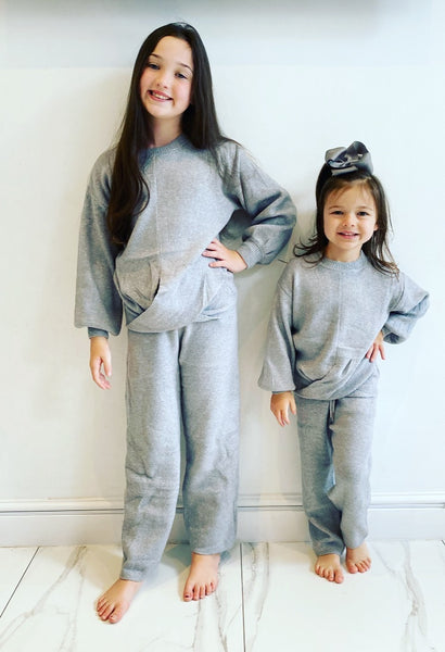 Grey Lucia Knitted Style Tracksuit