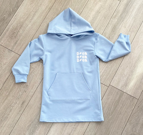 Blue Didi Hoodie Dress