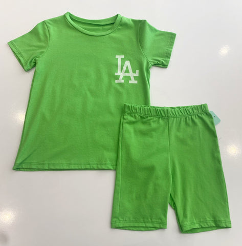 Green LA Shorts Set NO EXCHANGE/NO RETURN