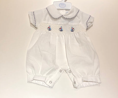White Sailor Romper