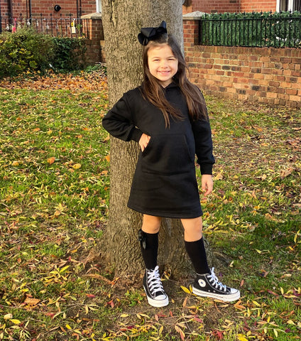 Black Greta Hoodie Dress