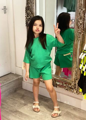Green Tamia Shorts Set