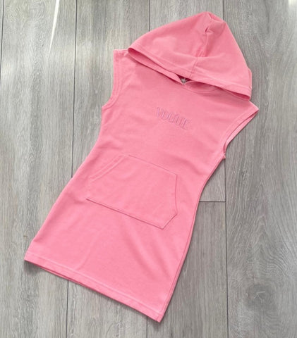 Bright Pink Vogue Hoodie Dress