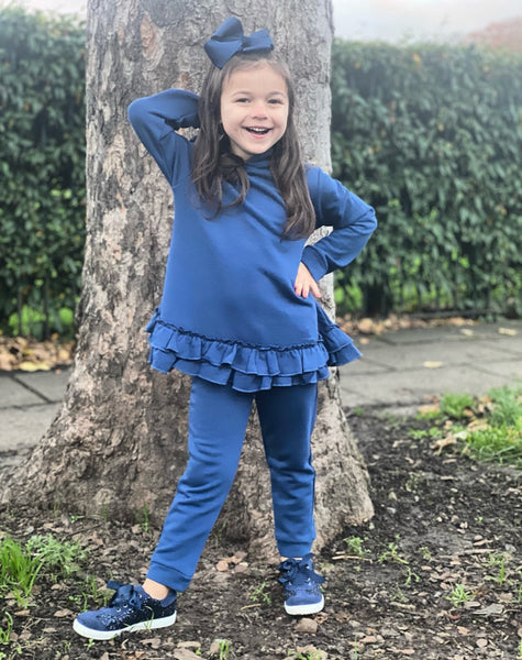 Navy Samara Ruffle Tracksuit