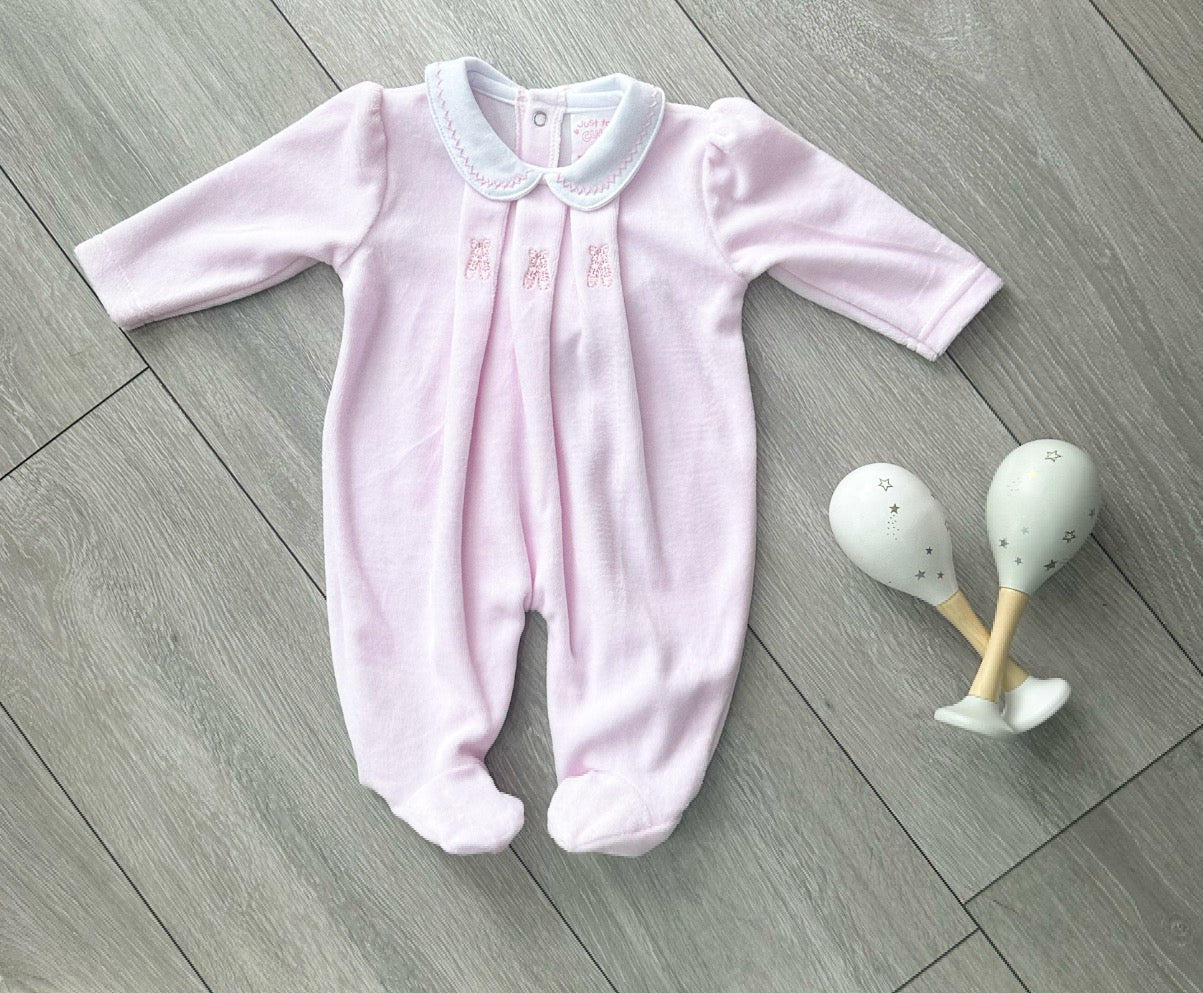 Pink Ballet Collared Baby Grow
