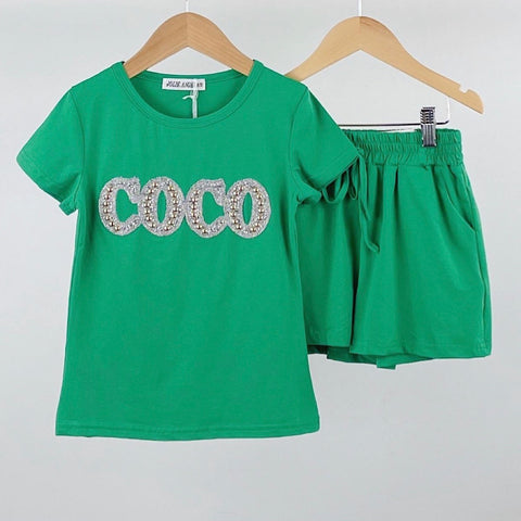 Green Coco Shorts Set