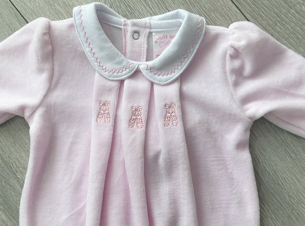 Pink Ballet Collared Baby Grow