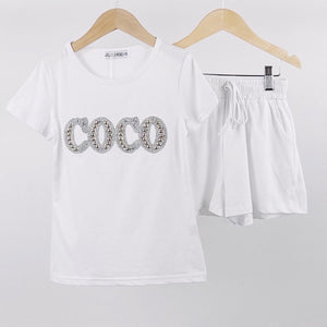 White Coco Shorts Set