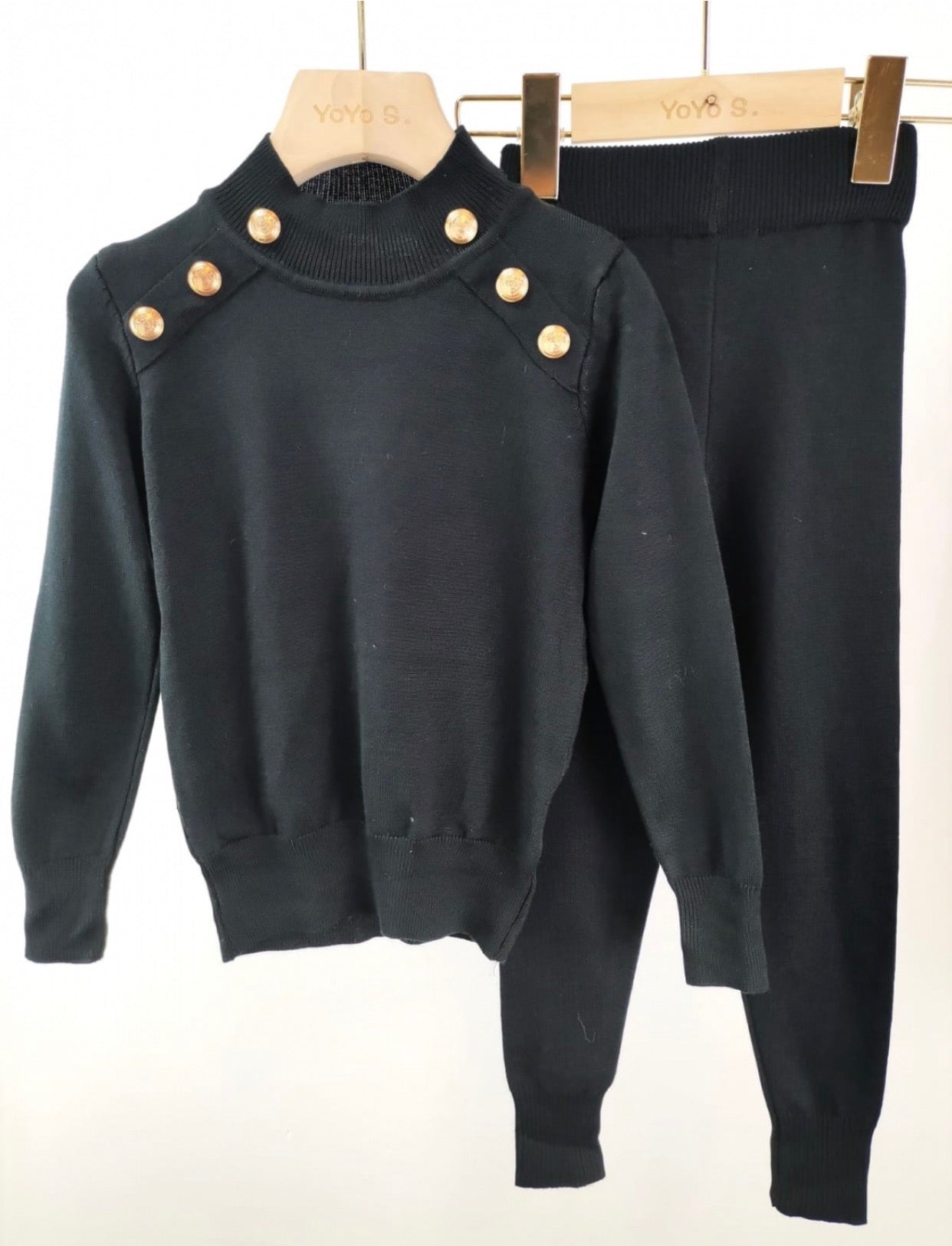 Black Laikyn Knitted Leggings Set