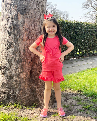 Coral Darlene Shorts Set