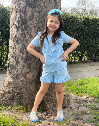 Blue Darlene Shorts Set