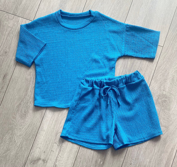 Blue Tamia Shorts Set