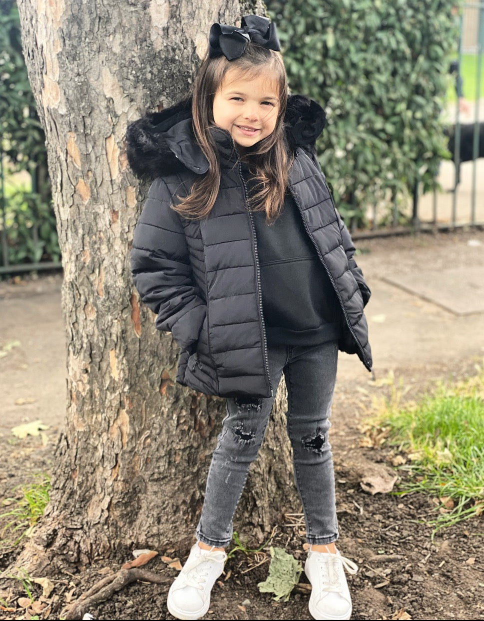 Black Olivia Hooded Jacket