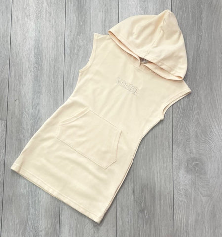 Beige Vogue Hoodie Dress