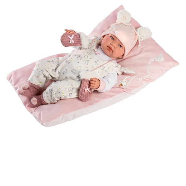 Llorens 84458 Spanish Girl Crying Doll with Pillow