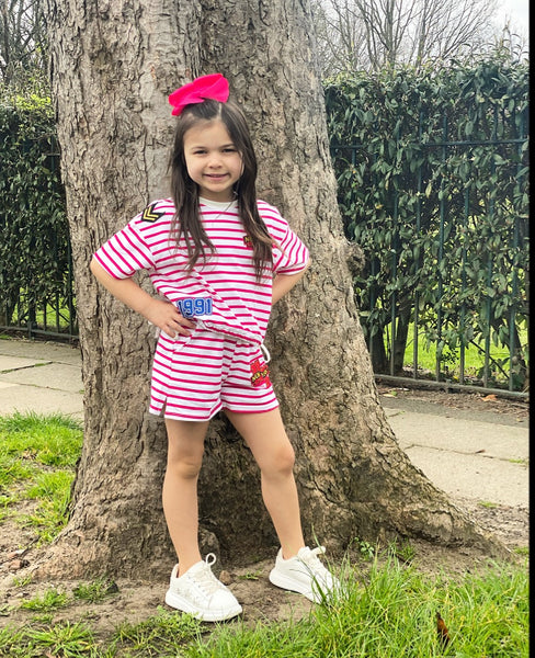 Pink Arlette Shorts Set