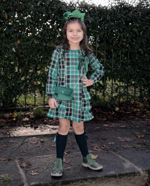 Green Alvena Dress with Bag