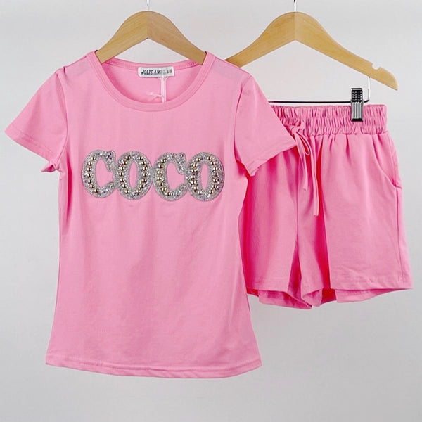 Cerise Pink Coco Shorts Set