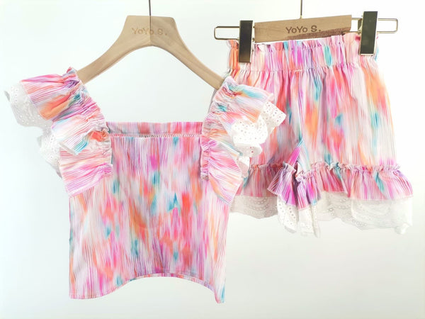 Orange Zaria Shorts Set