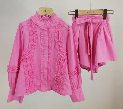 Pink Claudine Shorts Set