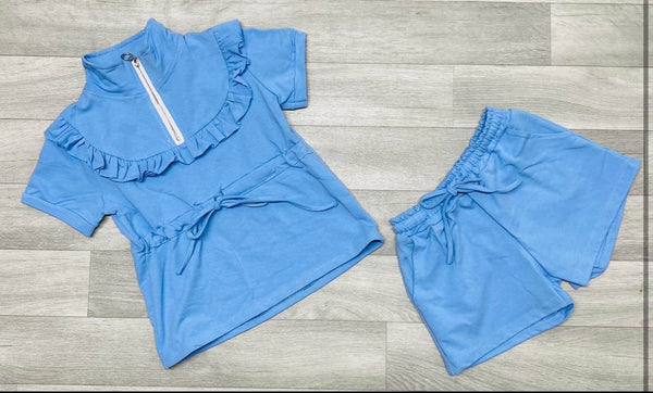 Blue Melody Shorts Set