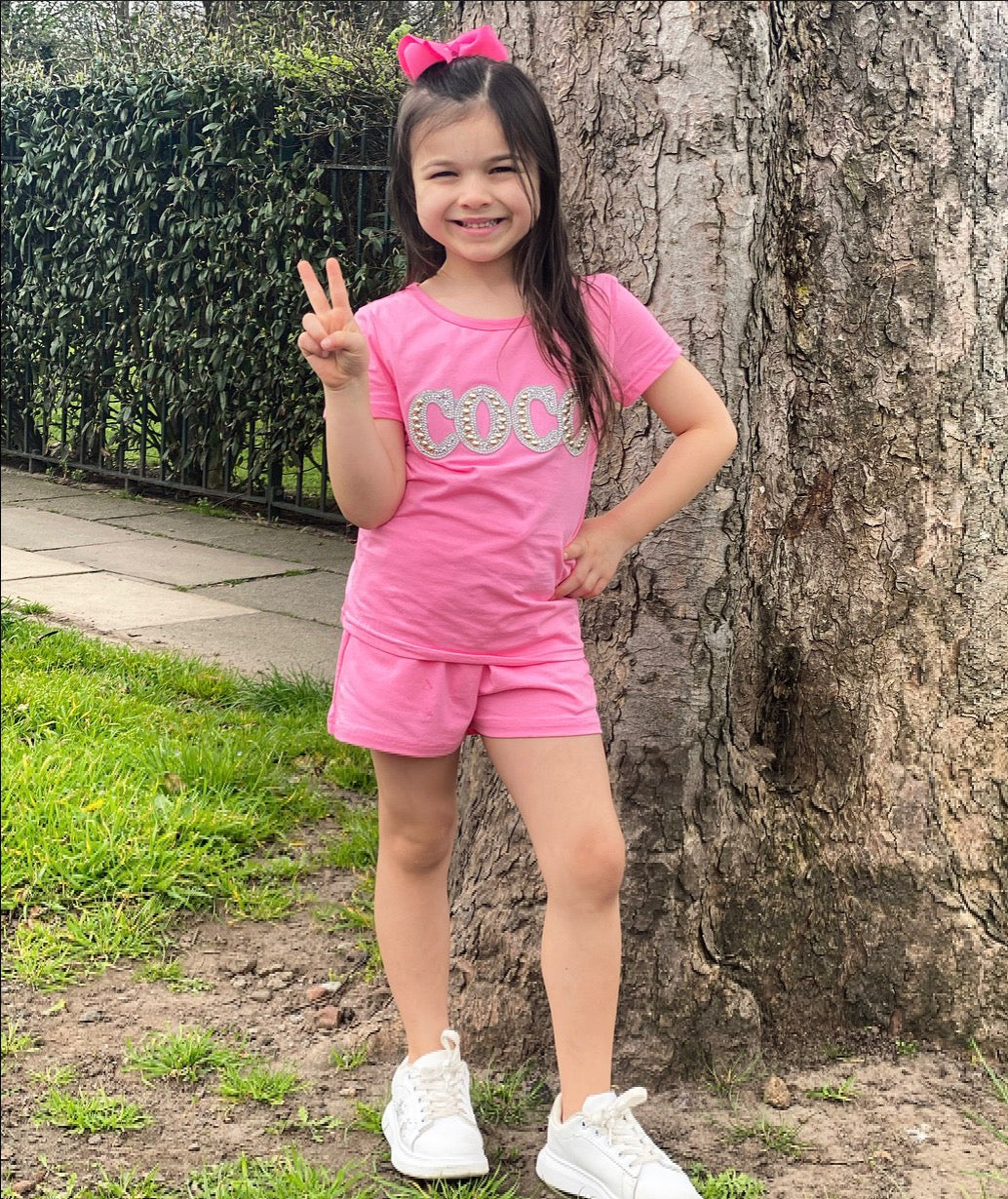 Cerise Pink Coco Shorts Set