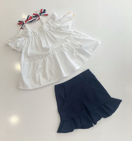Navy Lizzy Shorts Set