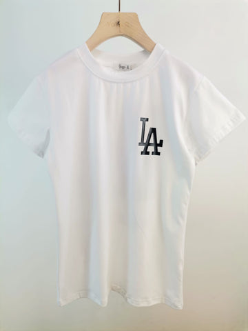 White LA TShirt Dress