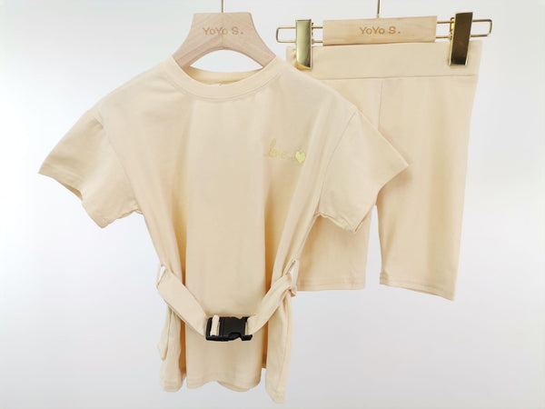 Beige Bronia Shorts Set