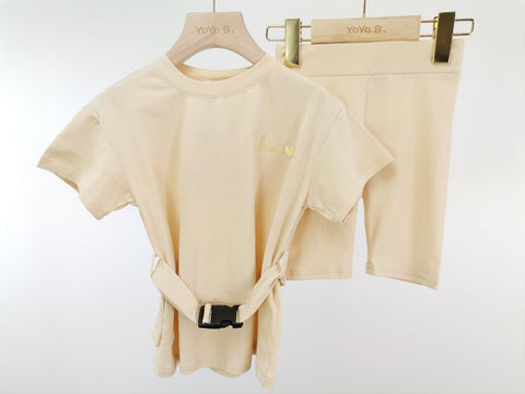 Beige Bronia Shorts Set