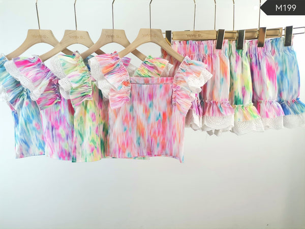 Orange Zaria Shorts Set