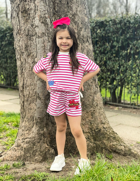 Pink Arlette Shorts Set