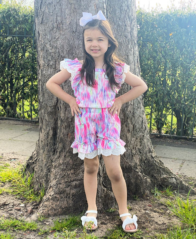 Pink Zaria Shorts Set