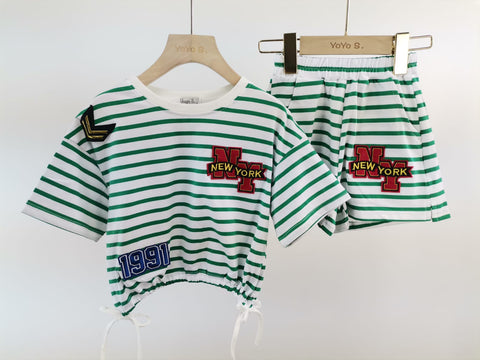 Green Arlette Shorts Set