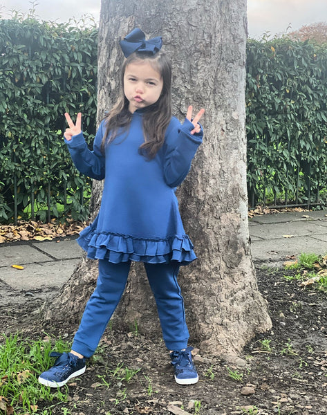 Navy Samara Ruffle Tracksuit