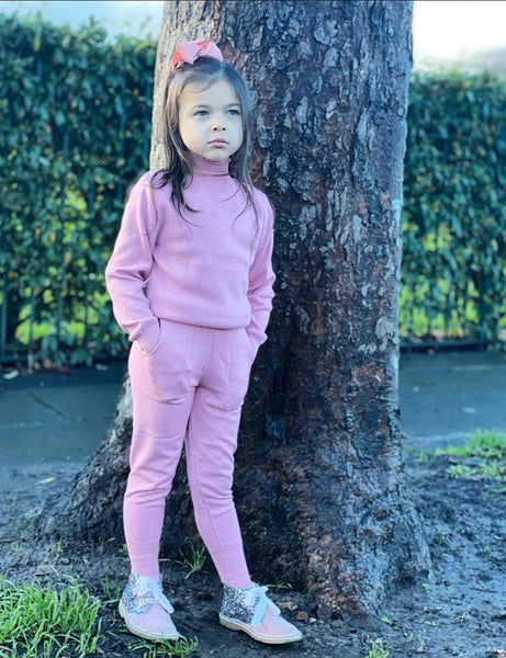 Pink Alani Knitted Leggings Set