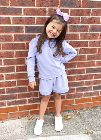 Lilac Lexie Shorts Set (Velour)