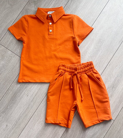 Orange Luis Shorts Set